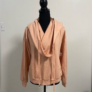 Young, Fabulous & Broke Piper Oversized Cowl-neck Hoodie Peach Size Small